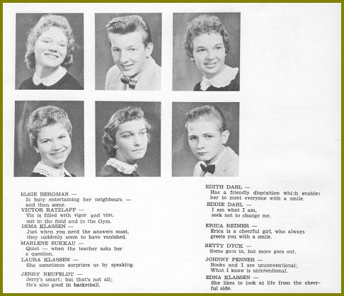 Sharon Mennonite Collegiate Grade Ten Class of 1960