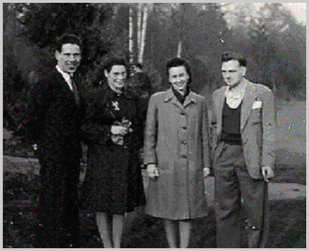 Chester Brown, Adrien Brown, Margaret Bigmore, Ken Bigmore - 1944