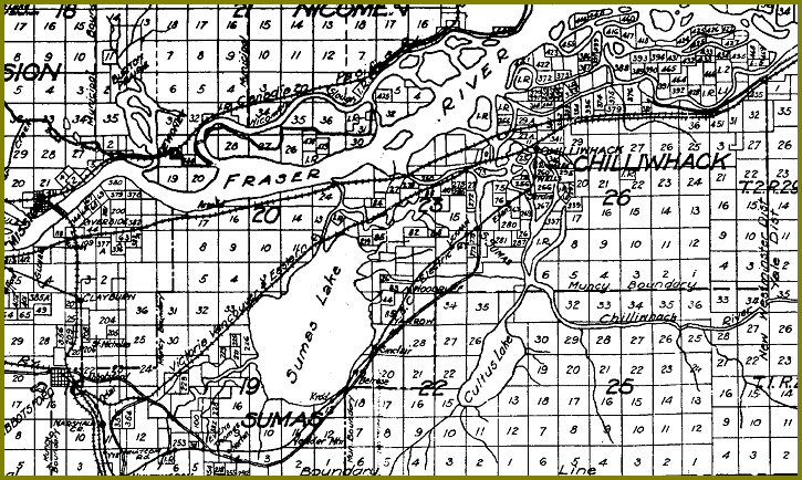 1910 Map of the Upper Fraser Valley